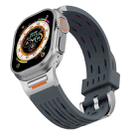 For Apple Watch 46mm / 49mm / 45mm / 44mm Trailblazer Oval Holes Silicone Watch Band(Grey) - 3