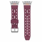 For Apple Watch 42mm / 41mm / 40mm / 38mm Trailblazer Oval Holes Silicone Watch Band(Wine Red) - 2