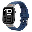 For Apple Watch 42mm / 41mm / 40mm / 38mm Trailblazer Oval Holes Silicone Watch Band(Midnight Blue) - 1