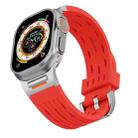 For Apple Watch 42mm / 41mm / 40mm / 38mm Trailblazer Oval Holes Silicone Watch Band(Red) - 3
