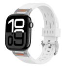 For Apple Watch 42mm / 41mm / 40mm / 38mm Trailblazer Oval Holes Silicone Watch Band(White) - 1