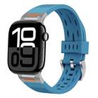 For Apple Watch 42mm / 41mm / 40mm / 38mm Trailblazer Oval Holes Silicone Watch Band(Premium Blue) - 1