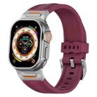 For Apple Watch 46mm / 49mm / 45mm / 44mm Trailblazer Woven Texture Silicone Watch Band(Wine Red) - 1