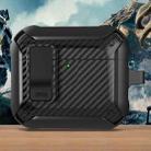 For AirPods 4 Bumblebee Carbon Fiber Shockproof Protective Case with Switch(Black) - 1