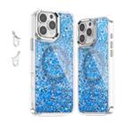 For iPhone 16 Pro Max Epoxy Glitter MagSafe Magnetic TPU Phone Case(Blue) - 1