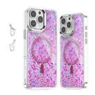 For iPhone 16 Pro Max Epoxy Glitter MagSafe Magnetic TPU Phone Case(Plum Red) - 1