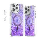 For iPhone 16 Pro Max Epoxy Glitter MagSafe Magnetic TPU Phone Case(Purple) - 1