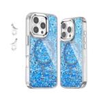 For iPhone 16 Pro Epoxy Glitter MagSafe Magnetic TPU Phone Case(Blue) - 1