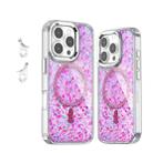 For iPhone 16 Pro Epoxy Glitter MagSafe Magnetic TPU Phone Case(Plum Red) - 1