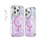 For iPhone 16 Pro Epoxy Glitter MagSafe Magnetic TPU Phone Case(Pink) - 1