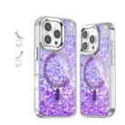 For iPhone 16 Pro Epoxy Glitter MagSafe Magnetic TPU Phone Case(Purple) - 1