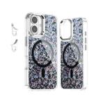 For iPhone 16 Epoxy Glitter MagSafe Magnetic TPU Phone Case(Black) - 1