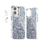 For iPhone 16 Epoxy Glitter MagSafe Magnetic TPU Phone Case(White) - 1