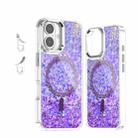 For iPhone 16 Epoxy Glitter MagSafe Magnetic TPU Phone Case(Purple) - 1