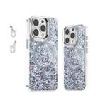 For iPhone 15 Pro Max Epoxy Glitter MagSafe Magnetic TPU Phone Case(White) - 1