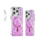 For iPhone 15 Pro Max Epoxy Glitter MagSafe Magnetic TPU Phone Case(Plum Red) - 1