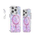 For iPhone 15 Pro Max Epoxy Glitter MagSafe Magnetic TPU Phone Case(Pink) - 1