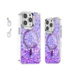For iPhone 15 Pro Max Epoxy Glitter MagSafe Magnetic TPU Phone Case(Purple) - 1