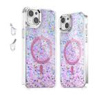 For iPhone 15 Plus Epoxy Glitter MagSafe Magnetic TPU Phone Case(Pink) - 1