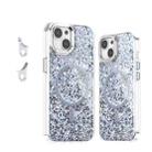 For iPhone 15 Epoxy Glitter MagSafe Magnetic TPU Phone Case(White) - 1