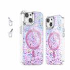 For iPhone 15 Epoxy Glitter MagSafe Magnetic TPU Phone Case(Pink) - 1