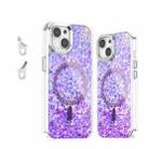 For iPhone 15 Epoxy Glitter MagSafe Magnetic TPU Phone Case(Purple) - 1