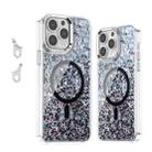 For iPhone 14 Pro Max Epoxy Glitter MagSafe Magnetic TPU Phone Case(Black) - 1