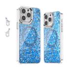 For iPhone 14 Pro Max Epoxy Glitter MagSafe Magnetic TPU Phone Case(Blue) - 1