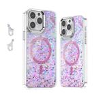 For iPhone 14 Pro Max Epoxy Glitter MagSafe Magnetic TPU Phone Case(Pink) - 1