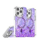 For iPhone 14 Pro Epoxy Glitter MagSafe Magnetic TPU Phone Case(Purple) - 1