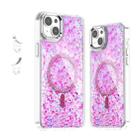 For iPhone 14 Plus Epoxy Glitter MagSafe Magnetic TPU Phone Case(Plum Red) - 1