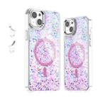 For iPhone 14 Plus Epoxy Glitter MagSafe Magnetic TPU Phone Case(Pink) - 1