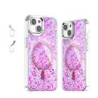 For iPhone 14 / 13 Epoxy Glitter MagSafe Magnetic TPU Phone Case(Plum Red) - 1