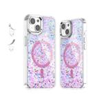 For iPhone 14 / 13 Epoxy Glitter MagSafe Magnetic TPU Phone Case(Pink) - 1