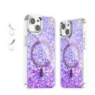 For iPhone 14 / 13 Epoxy Glitter MagSafe Magnetic TPU Phone Case(Purple) - 1