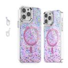 For iPhone 13 Pro Max Epoxy Glitter MagSafe Magnetic TPU Phone Case(Pink) - 1