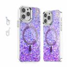 For iPhone 13 Pro Max Epoxy Glitter MagSafe Magnetic TPU Phone Case(Purple) - 1