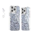 For iPhone 13 Pro Epoxy Glitter MagSafe Magnetic TPU Phone Case(White) - 1