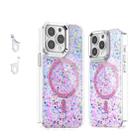 For iPhone 13 Pro Epoxy Glitter MagSafe Magnetic TPU Phone Case(Pink) - 1