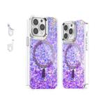 For iPhone 13 Pro Epoxy Glitter MagSafe Magnetic TPU Phone Case(Purple) - 1