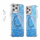 For iPhone 12 Pro Max Epoxy Glitter MagSafe Magnetic TPU Phone Case(Blue) - 1