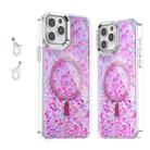 For iPhone 12 Pro Max Epoxy Glitter MagSafe Magnetic TPU Phone Case(Plum Red) - 1