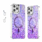 For iPhone 12 Pro Max Epoxy Glitter MagSafe Magnetic TPU Phone Case(Purple) - 1