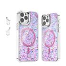 For iPhone 12 / 12 Pro Epoxy Glitter MagSafe Magnetic TPU Phone Case(Pink) - 1