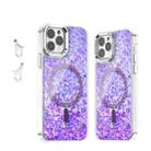 For iPhone 12 / 12 Pro Epoxy Glitter MagSafe Magnetic TPU Phone Case(Purple) - 1