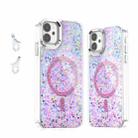 For iPhone 11 Epoxy Glitter MagSafe Magnetic TPU Phone Case(Pink) - 1