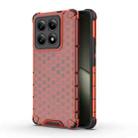 For Xiaomi 14T 5G Global Honeycomb Shockproof Phone Case(Red) - 1