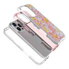 For iPhone 16 Pro Max Small Fresh Sticker PC + TPU Shockproof Phone Case(Pink Flower) - 3