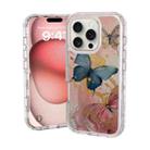 For iPhone 16 Pro Max Small Fresh Sticker PC + TPU Shockproof Phone Case(Butterfly) - 1