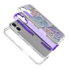 For iPhone 16 Plus Small Fresh Sticker PC + TPU Shockproof Phone Case(Purple Flower) - 3